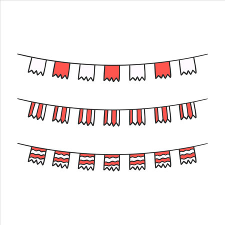 Bunting flags. Decorations for the holiday. Vector illustrationのイラスト素材