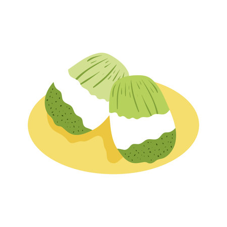 Japanese rice dumpling icon in cartoon style on a white backgroundのイラスト素材