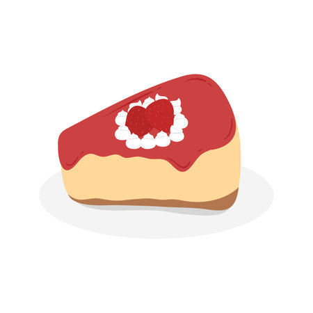 Strawberry cake isolated on a white background. Vector illustration.
