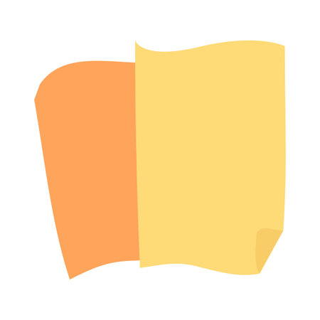 Illustration of a yellow sheet of paper on a white background.のイラスト素材