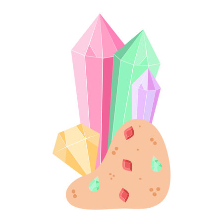 Vector illustration of magic crystals and minerals. Vector illustration of magic crystals and minerals.のイラスト素材