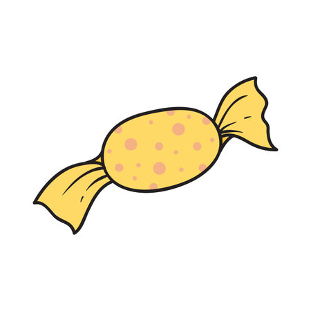 Candy vector illustration in doodle style. Isolated on white background.のイラスト素材
