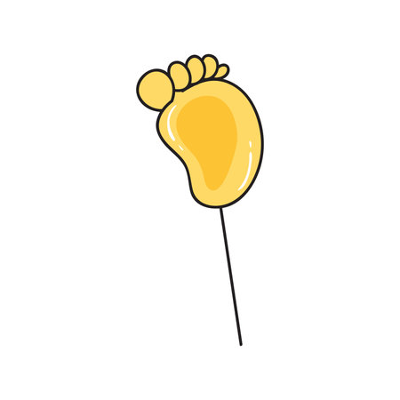 Yellow balloon with a footprint on a white background. Vector illustration.のイラスト素材