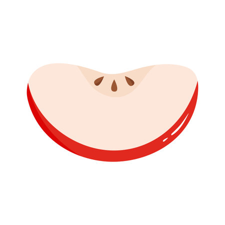 Apple slice icon in isometric 3d style on a white backgroundのイラスト素材