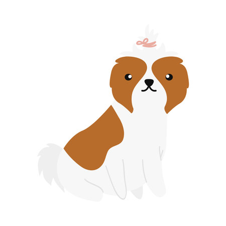 Cute cartoon dog. Vector illustration of a dog in a crown.のイラスト素材