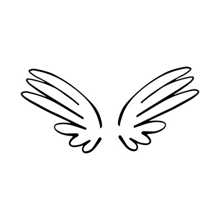angel wings icon over white background, line style concept, vector illustrationのイラスト素材