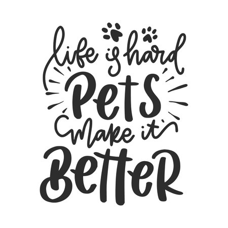 vector illustration of love pet lettering. Inspiration quote. pet care lettering quotesのイラスト素材