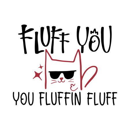 Funny hand drawn lettering quote about cats. Vector typography poster.のイラスト素材