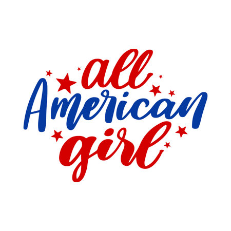 American patriotic quote lettering vector illustration isolated. 4th of July typography design. 4th of july quotes patriotic, Lettering text print for cricut, Design for shirt.のイラスト素材