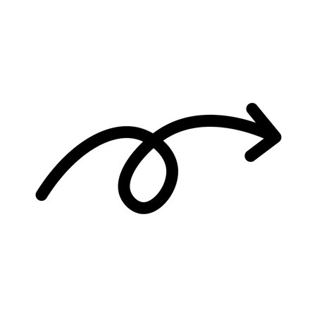 Right arrow vector icon. A thin line sign. Isolated contour symbol illustrationのイラスト素材