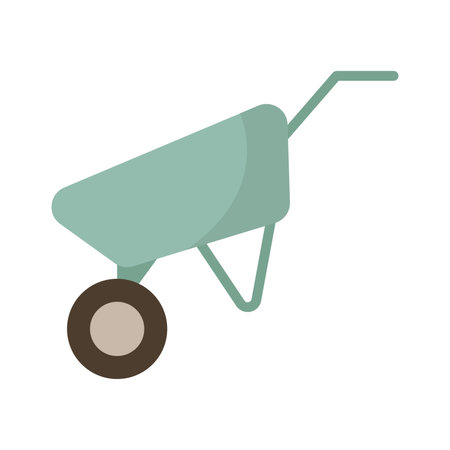Wheelbarrow flat icon isolated on white background, vector illustration.のイラスト素材