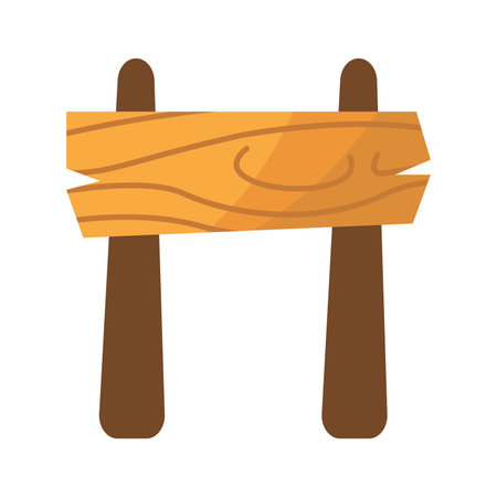wooden signpost icon image vector illustration design  orange and brownのイラスト素材
