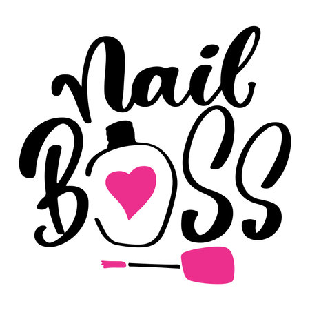 Nail polish. Hand drawn lettering. Vector illustration for your designのイラスト素材