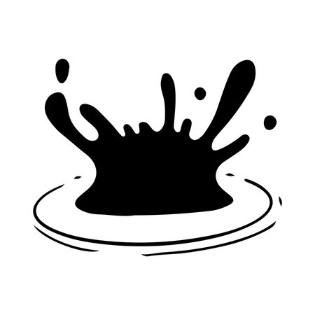Black ink splash isolated on white background. Vector illustration for your designのイラスト素材
