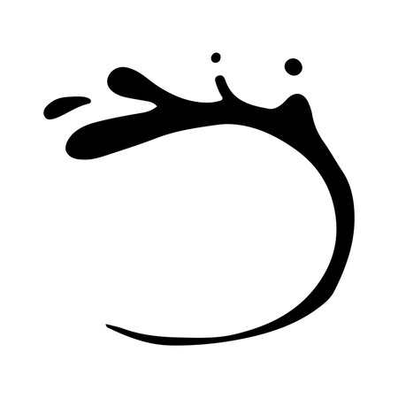 Black paint splashes on white background. Vector illustration for design.のイラスト素材