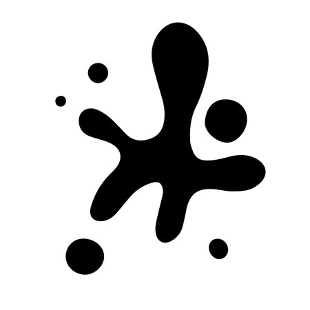 Black paint splashes isolated on a white background. Vector illustration.のイラスト素材