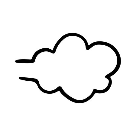 Clouds doodle icon on white background for web and mobile designのイラスト素材