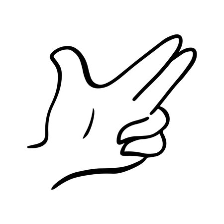 Hand gesture line icon, concept illustration, outline symbol, vector sign, linear symbol.のイラスト素材