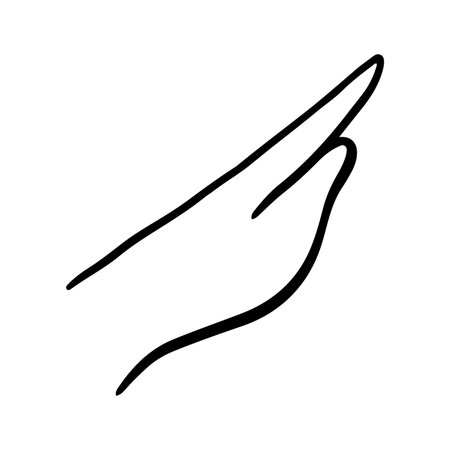 Hand drawn doodle of a human hand. Vector illustration.のイラスト素材