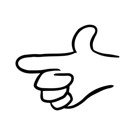 Thumb up gesture. Hand drawn doodle vector illustration.のイラスト素材