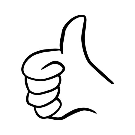 Thumb up icon. Thumbs up hand sign. Vector illustrationのイラスト素材