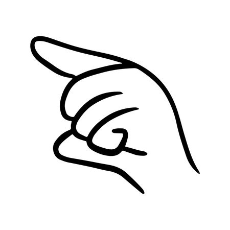 hand pointing gesture icon vector. hand pointing gesture sign. isolated contour symbol illustrationのイラスト素材