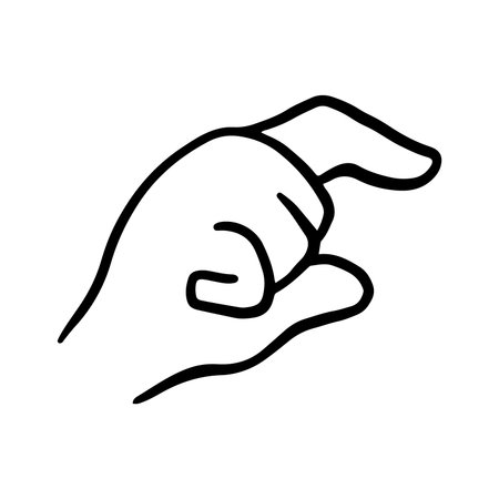 Hand gesture icon vector. A thin line sign. Isolated contour symbol illustrationのイラスト素材