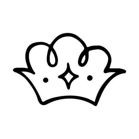 crown icon over white background, line detail style, vector illustrationのイラスト素材
