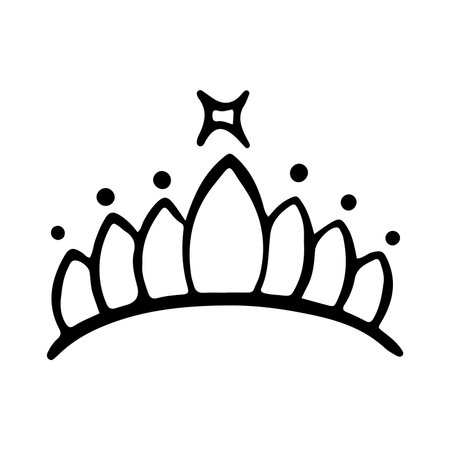 crown crown icon over white background, line style, vector illustrationのイラスト素材