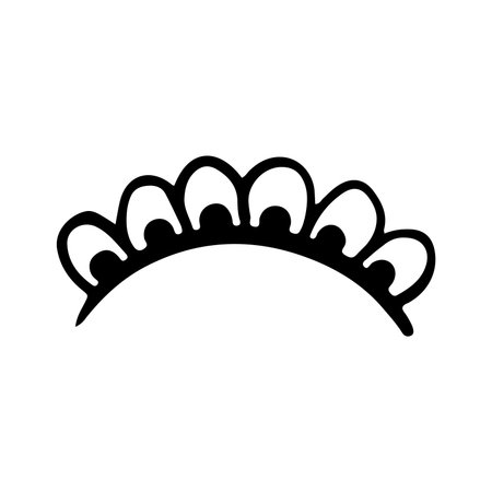 crown crown icon over white background, line style, vector illustrationのイラスト素材