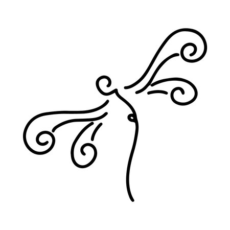 Hand drawn doodle sketch of a butterfly. Vector illustration.のイラスト素材