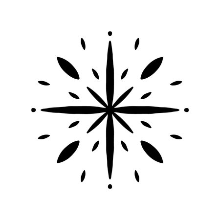 Black and white star icon. Vector illustration isolated on white background.のイラスト素材
