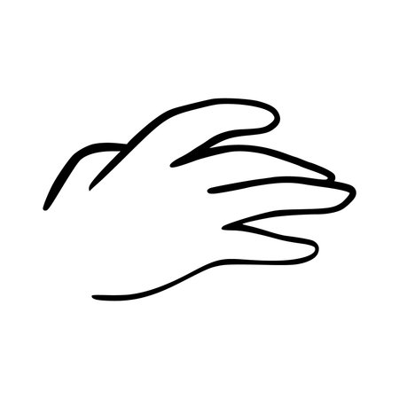 Human hand sign. Vector illustration. Hand drawn doodle.のイラスト素材