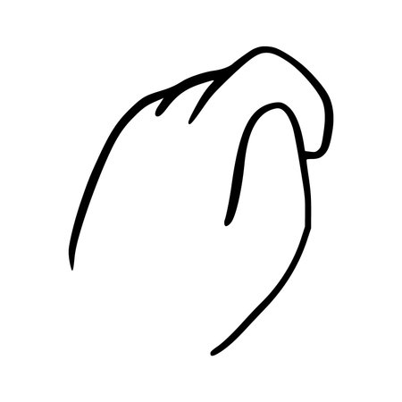 Hand gesture icon. Vector illustration isolated on white background. Hand drawn doodle.のイラスト素材