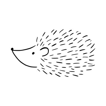 Hedgehog icon. Cute cartoon hedgehog vector icon.のイラスト素材