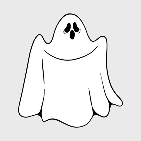 ghost icon isolated on gray background. halloween vector illustration.のイラスト素材