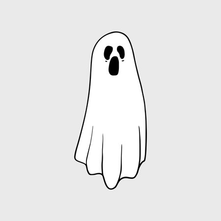 ghost icon. halloween vector illustration. isolated on white background