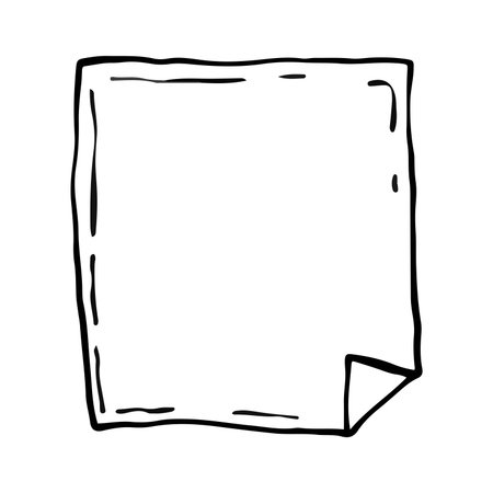 Hand drawn doodle sketch of a sheet of paper. Vector illustration.のイラスト素材