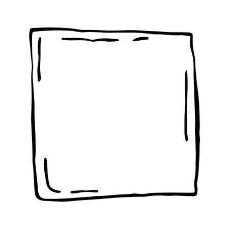 Hand drawn square frame. Vector illustration in doodle style.のイラスト素材