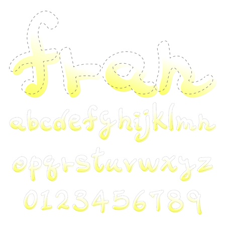 hand write Dotted line font Lower caseのイラスト素材