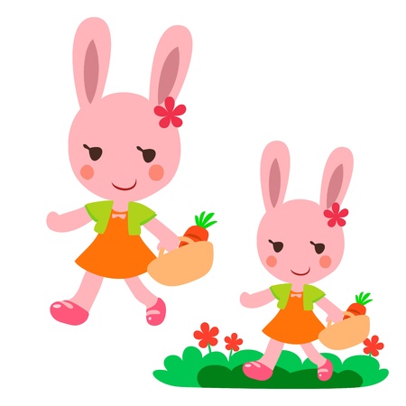 lovely Walking rabbitのイラスト素材