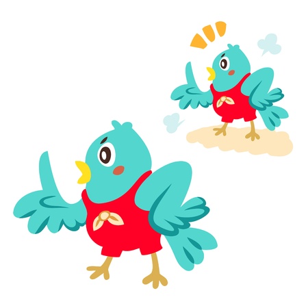 a blue bird is talkingのイラスト素材