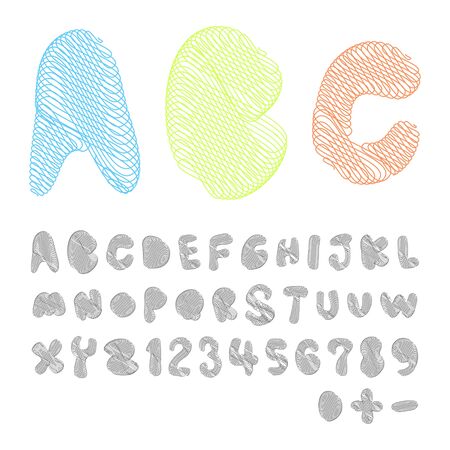 spring line style fontのイラスト素材