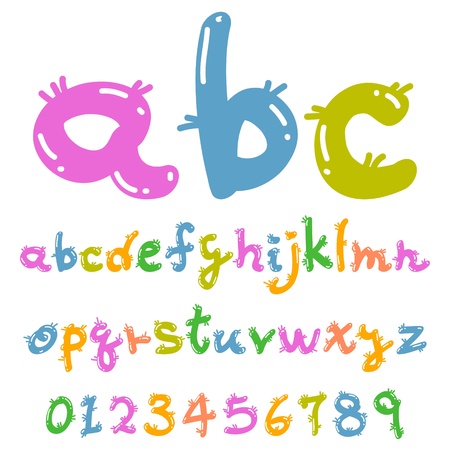 cute funny fontのイラスト素材