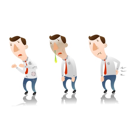 Man with feel badのイラスト素材