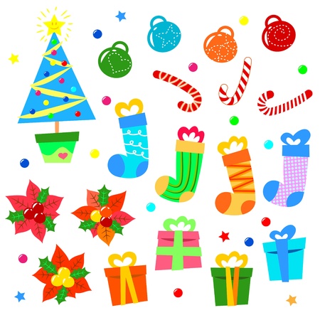 vector xmas iconsのイラスト素材