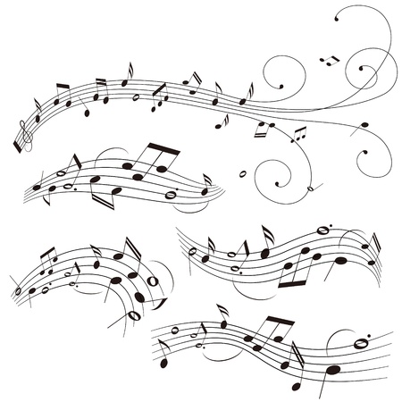 Illustration of stave on white backgroundのイラスト素材