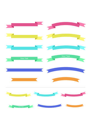 Flat Ribbon Colectionのイラスト素材