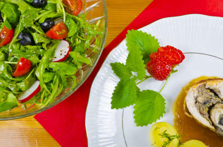 tasty and romantic dinner for twoの写真素材