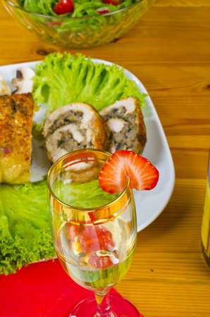 tasty and romantic dinner for twoの写真素材
